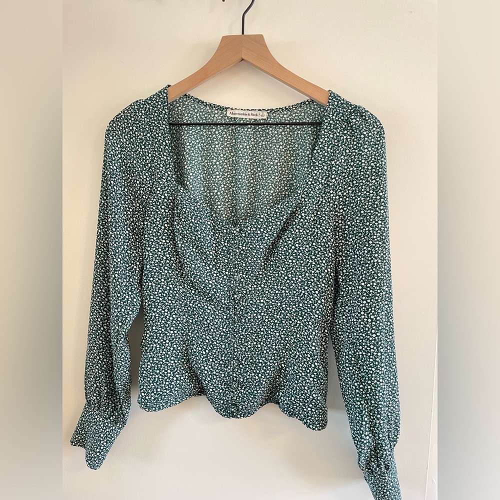 Abercrombie Green Floral Shirt